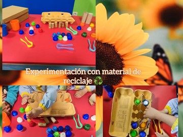 EXPERIMENTANDO CON MATERIAL DE RECICLAJE