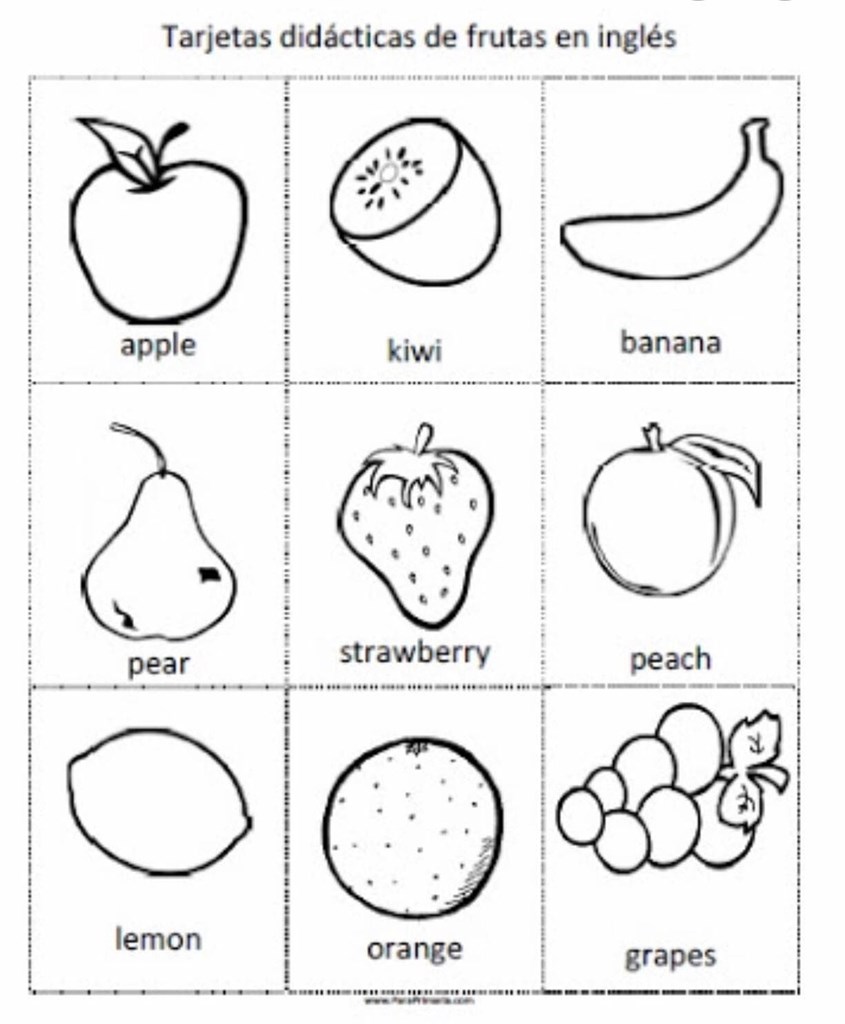 Ficha: Frutas en inglés