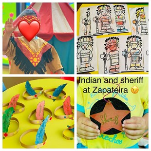 Indian and sheriff at Zapateira