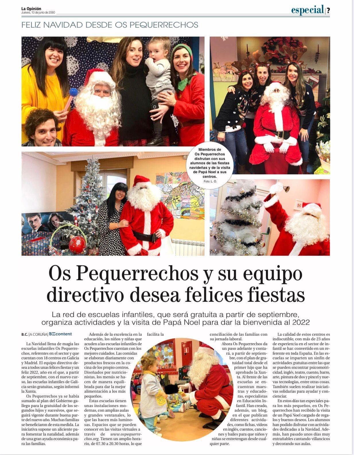 Os Pequerrechos, el Equipo Educativo y la dirección os desean Feliz Navidad - Imagen 1